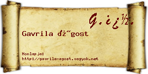 Gavrila Ágost névjegykártya